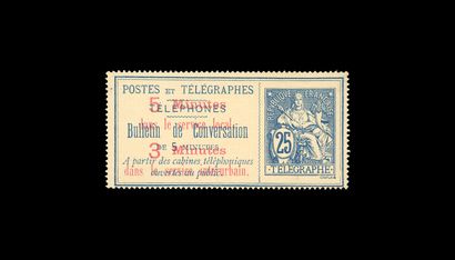 France Telephone YT N°13: 25c blue on buff,...