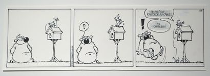DUPA
Cubitus
Strip in three boxes
India ink
Glued...