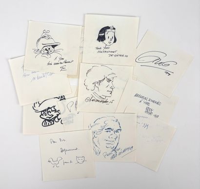 DEDICACES * A large batch of drawings by...