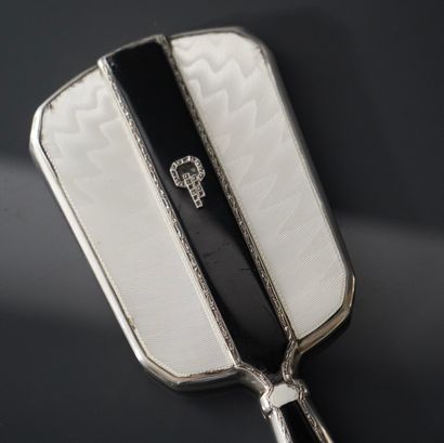 Silver toiletry set including two hand mirrors...