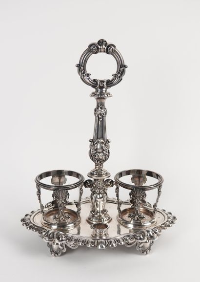 925/1000 silver oil and vinegar cruet with...