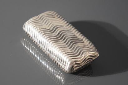 Tabatière rectangulaire en argent 925 millièmes...
