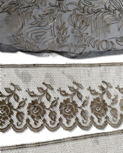 Lot de dentelle noire, vers 1900, comprenant...