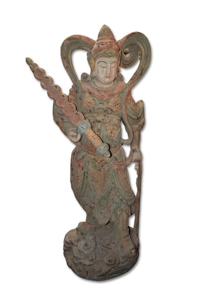 CHINE, XX° siècle
Grande sculpture en bois...