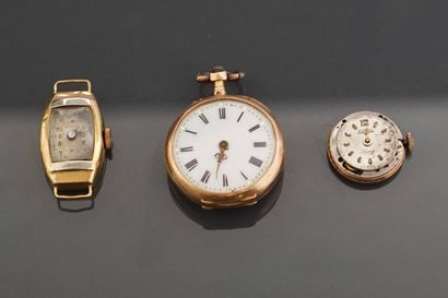 Montre de col en or jaune 18k 750 millièmes...