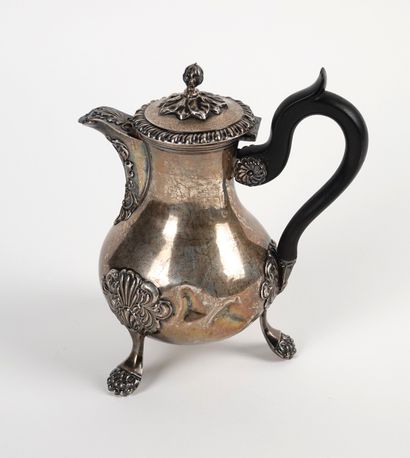 Small tripod silver coffee pot 925/1000 with...