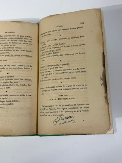 DURAND : Le Cuisinier Durand. Cuisine du...