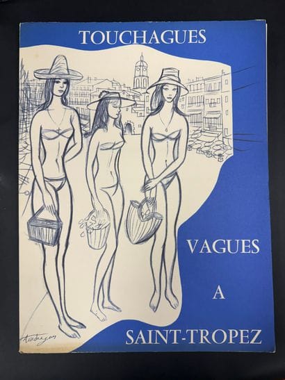 Louis TOUCHAGUES (1893-1974) 

Vagues à Saint-Tropez...