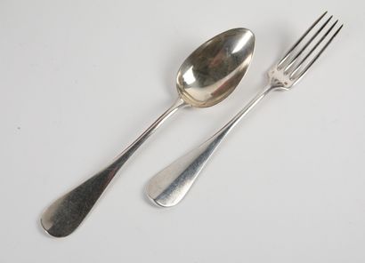 12 large flatware sets in 925/1000 silver...