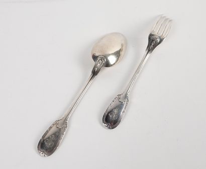 Émile PUIFORCAT
12 silver flatware 925/1000...