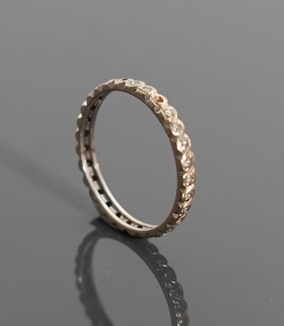 Fine alliance américaine en or gris 18K 750...