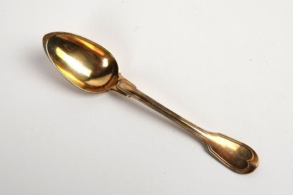 Suite de six cuillères à café en vermeil...