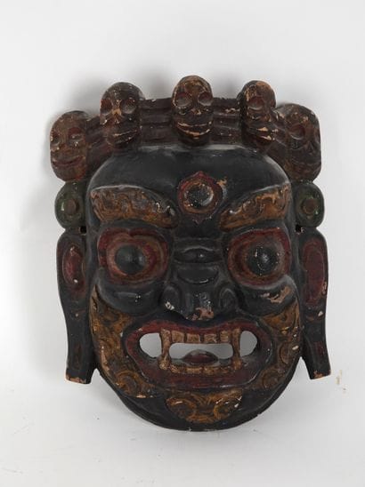 TIBET
Masque de protection figurant Mahakala,...