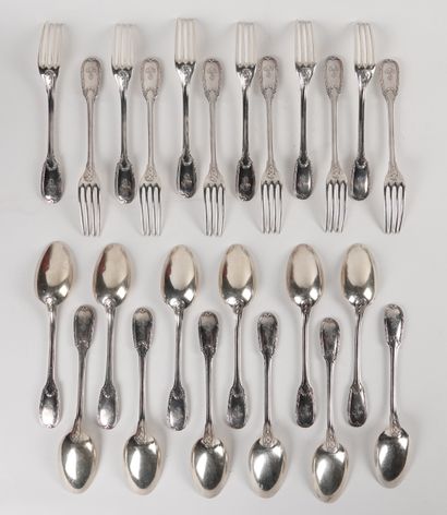 Émile PUIFORCAT
12 silver flatware 925/1000...