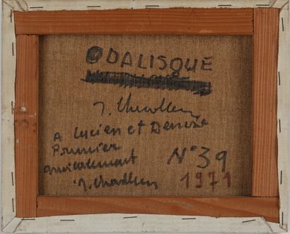 Jean CHEVOLLEAU (1924-1996)
Odalisque, 1971
Huile...