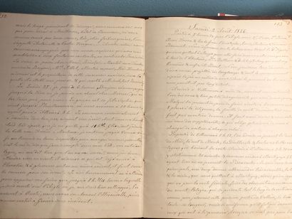 MANUSCRIT - MONTAGNE - Cahier in-8 débroché,...