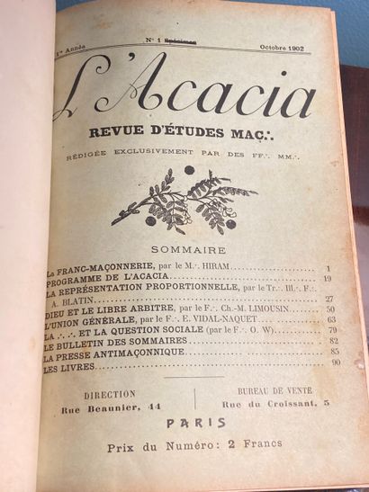 FRANC-MACONNERIE - L'Acacia. Revue d'étude...