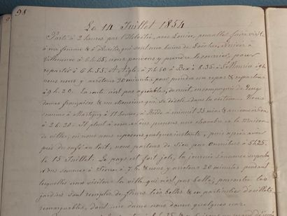 MANUSCRIT - MONTAGNE - Cahier in-8 débroché,...