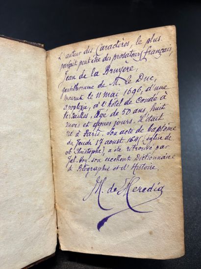 HEREDIA (J.M.)- La BRUYERE: Les caractères...