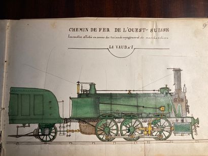 SUISSE - CHEMINS de FER - Album in-8 oblong...