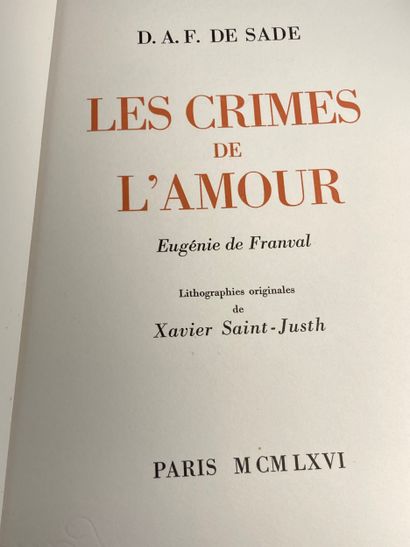 CURIOSA - SADE: Les crimes de l'amour. Lithographies...