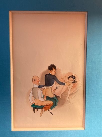 CURIOSA - Aquarelle originale sur papier,...