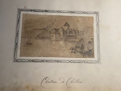 SUISSE - CHEMINS de FER - Album in-8 oblong...