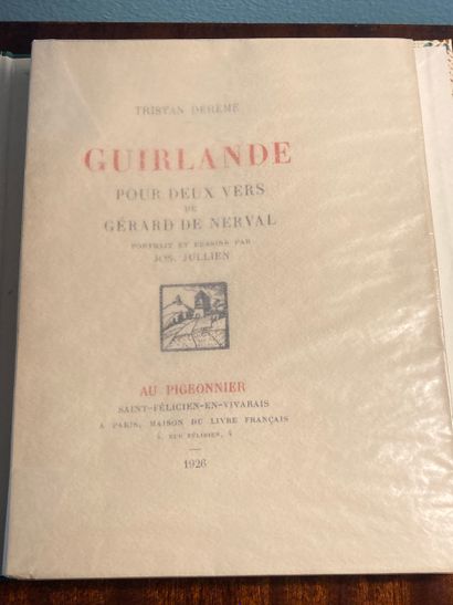 DEREME (Tristan): GUIRLANDE pour deux vers...