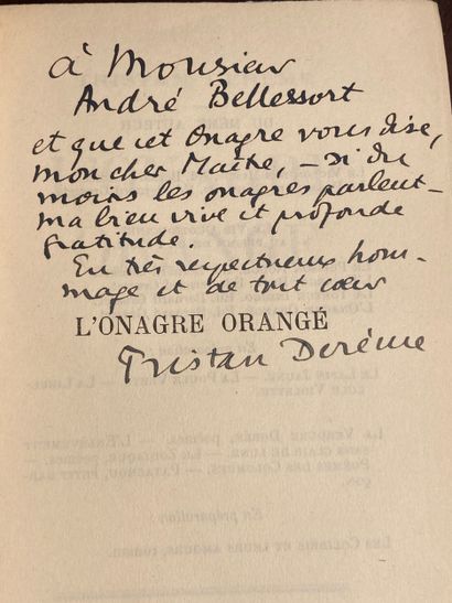 DEREME (Tristan): L'Onagre orangé. Grasset,...