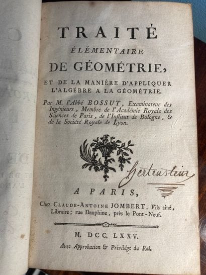 BOSSUT (Abbé): Traité élémentaire de géométrie,...