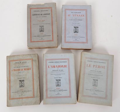 VOYAGES - Réunion de 5 vol. in-12 brochés...