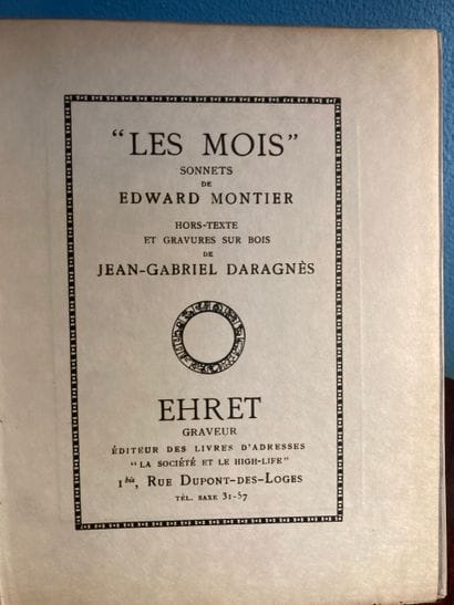 MONTIER (Edward): Les mois, sonnets de Edward...