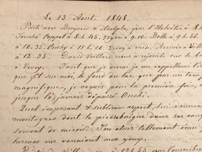 MANUSCRIT - MONTAGNE - Cahier in-8 débroché,...
