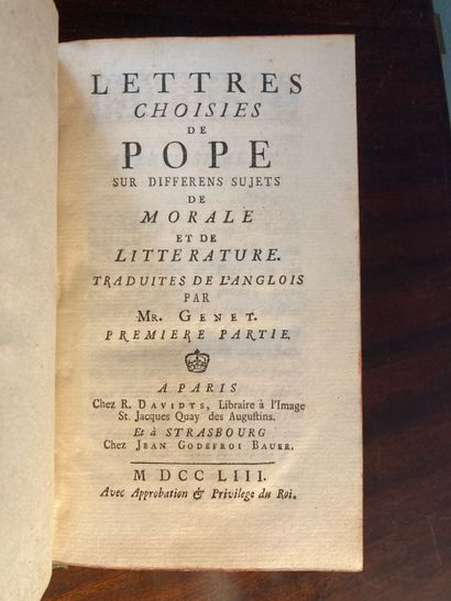 POPE: Lettres choisies de Pope sur différents...