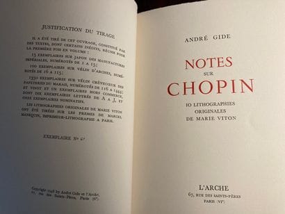 GIDE (André): Notes sur Chopin. 10 lithographies...
