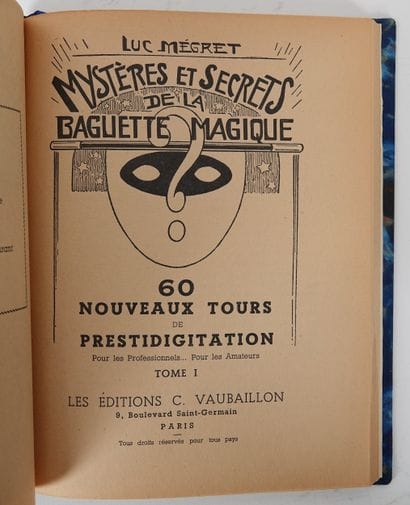 PRESTIDIGITATION - Réunion de 4 volumes in-8...