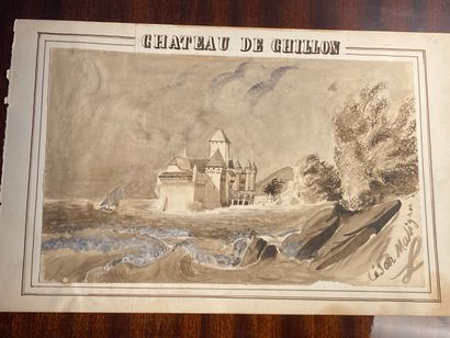 SUISSE - César MALIGNON: Lavis d'encre sur...
