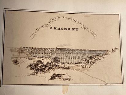 SUISSE - CHEMINS de FER - Album in-8 oblong...