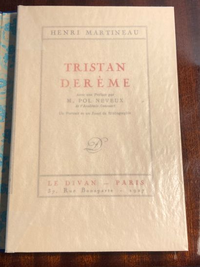 DEREME (Tristan)MARTINEAU: TRISTAN DEREME....