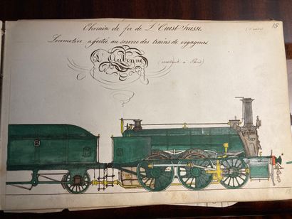 SUISSE - CHEMINS de FER - Album in-8 oblong...