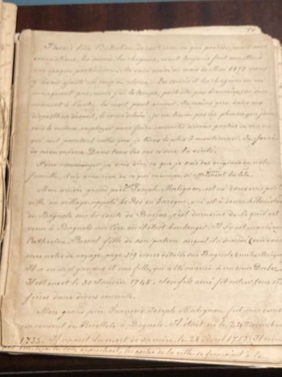 MANUSCRIT - MONTAGNE - Cahier in-8 débroché,...