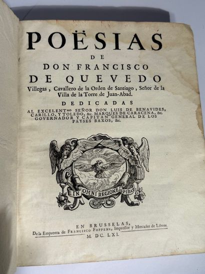 QUEVEDO VILLEGAS (Francisco de) : Poësias...