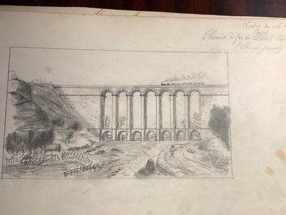 SUISSE - CHEMINS de FER - Album in-8 oblong...