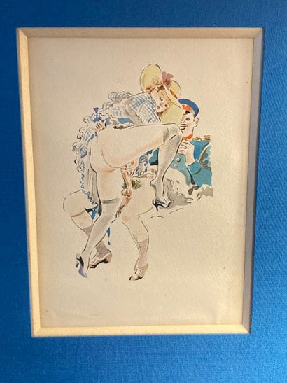 CURIOSA - Aquarelle originale sur papier,...