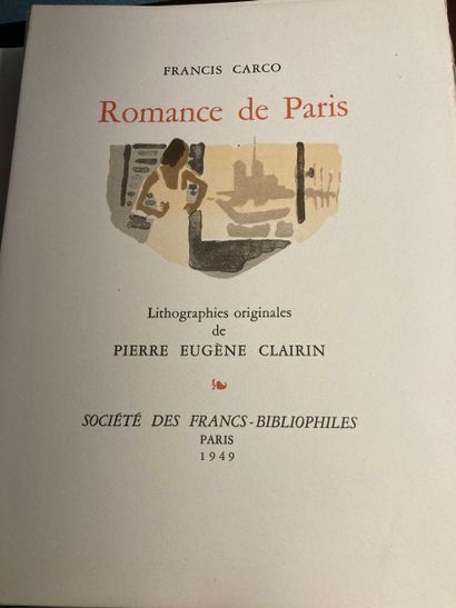 CARCO (Francis): Romance de Paris. Lithographies...