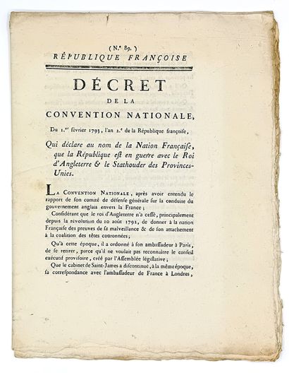 LA FRANCE DECLARE LA GUERRE à la Grande-Bretagne...