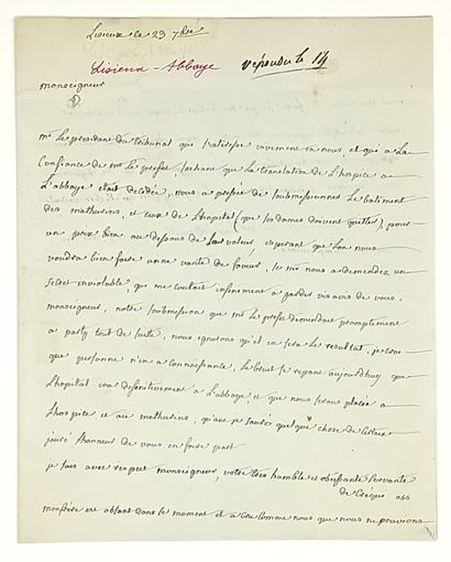 CALVADOS. ABBAYE DE LISIEUX. Lettre A.S....