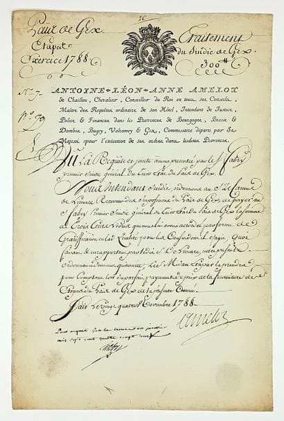 AMELOT DE CHAILLOU (Antoine Léon Anne) Intendant...