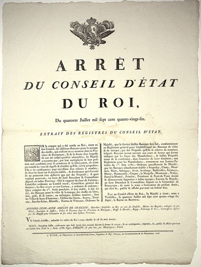 1786. MARQUE DES ÉTOFFES EN BOURGOGNE – «...