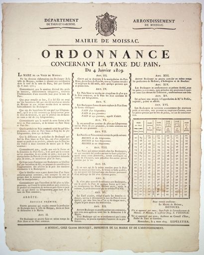 TARN-ET-GARONNE. Mairie de MOISSAC. Ordonnance...